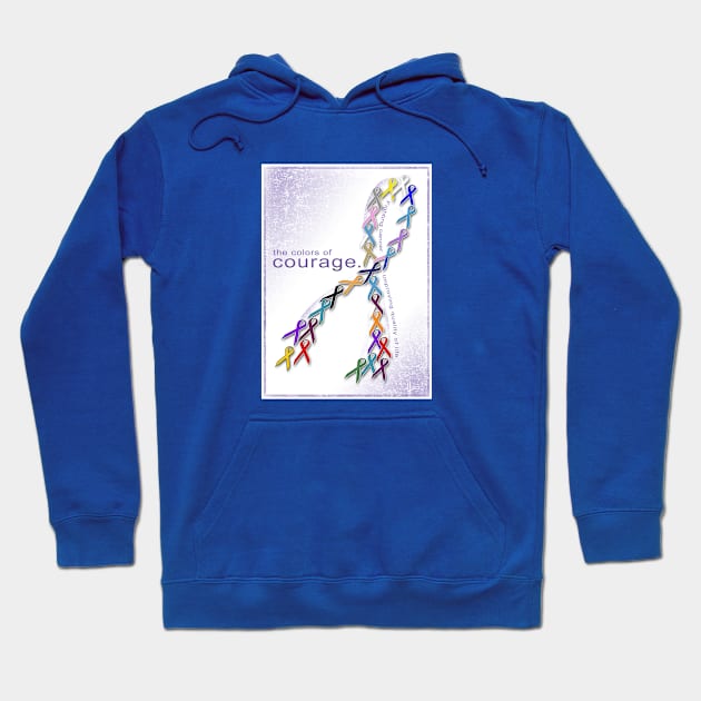 The Colors of Courage Cancer Awareness Ribbons Hoodie by hobrath